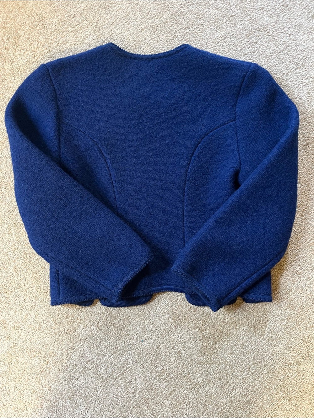 Vintage Blue Wool Button-Front Jacket - Picture 8 of 9